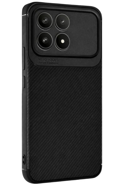 Bezos غطاء كربوني متوافق مع Poco F8 Pro مع خاصية التركيز التلقائي - أسود