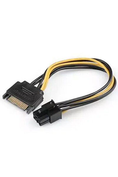 OEM Cablu adaptor alimentare placa video PCIE 6 pini - SATA tata 0.2m
