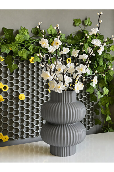 ELİSY 3D Printing Modern Double Ring Decorative Vase - Minimal Flower Vase, D...
