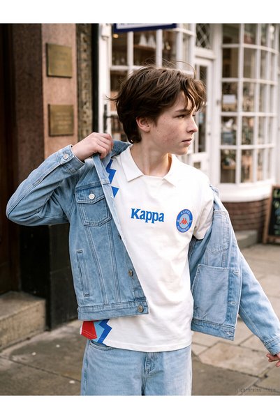 LC Waikiki Nevavm Kappa Lcw Kids White Polo Collar Printed Unisex Children's ...