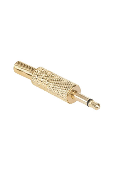 OEM Mufa Jack 3.5 mm mono tata metal aurit pe fir cu protector cablu