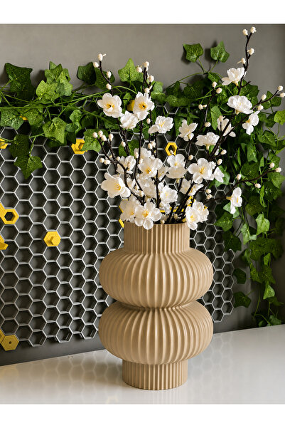 ELİSY 3D Printing Modern Double Ring Decorative Vase - Minimal Flower Vase, D...