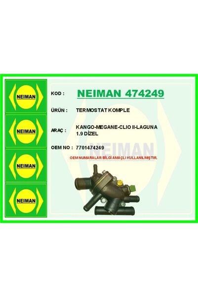 BESCHER Termostat Komple Kango - Megane - Clio 2 - Laguna 1.9 Dizel
