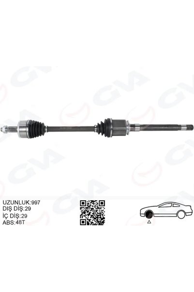 GVA Komple Aks Ön Sağ Discovery 3 L319 Discovery 4 L319 R.R Sport 1 L320 997MM