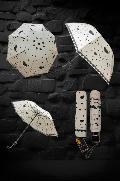 Rainwalker 8 Telli Ters Kırma Yarasa Model Siyah Puantiyeli Kalpli Manuel Kat...