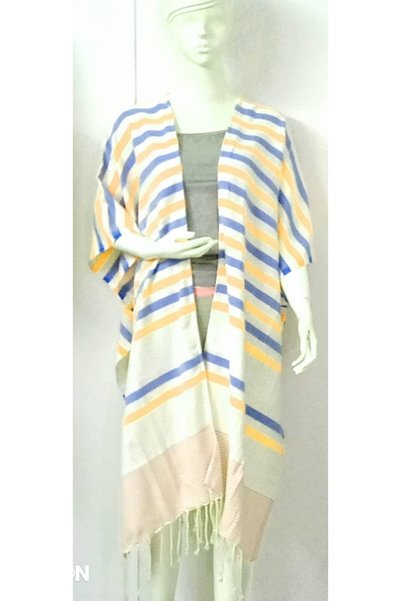 Sand & Sol Ocean Breeze Wavelux Beach Poncho Yellow Blue - 100% Recycled Cotton
