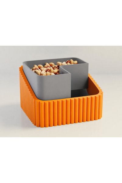 Bezos 3D Printing Peanut Bowl - Dual Chamber Shell Separator Presentation Bow...