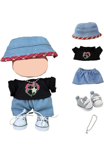 TERRIFI Doll Clothes Compatible with Labubu Dolls 17cm, 5 Piece Outfit Set wi...