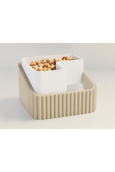 Bezos 3D Printed Peanut Bowl - Dual Chamber Shell Separator Presentation Bowl...