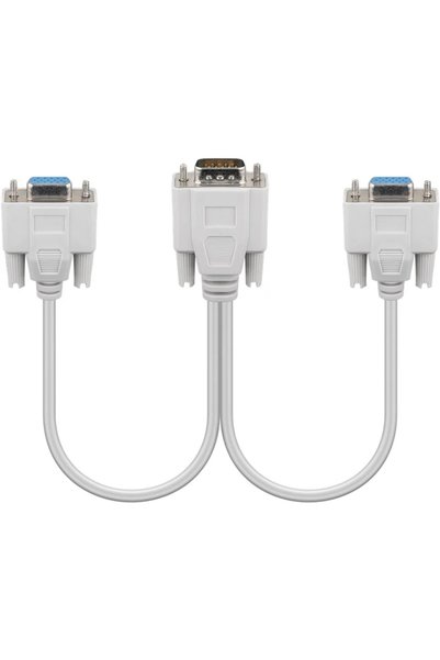 OEM Splitter VGA 15 pini tata la 2x VGA mama 15 pini crem