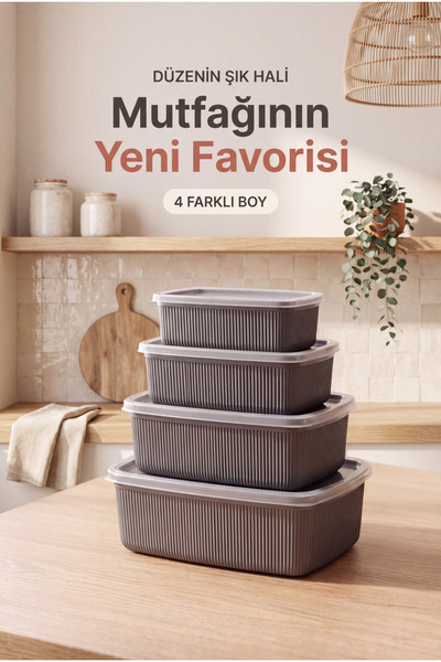 Kitchen Vogue 4-Piece Plastic Storage Container Set for Food and Supplies, Co...