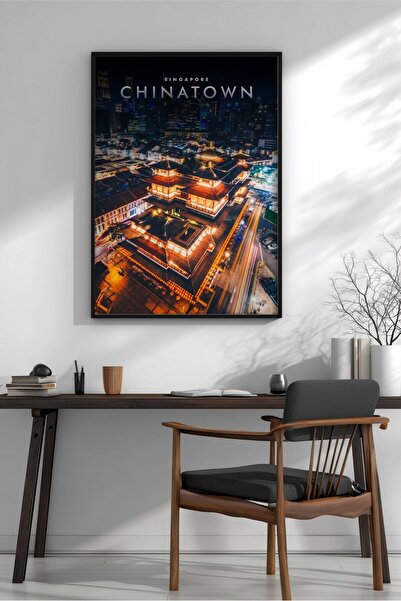 KEYFHOME China Quarter Chinatown Tablou MDF înrămat Poster Living Wall Decor ...