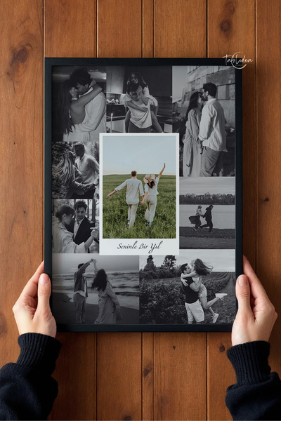 tablodea Fotoğraf Baskılı Sevgililer Günü Hediyesi Çerçeveli Poster TD Yıl Dö...