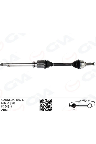 GVA Aks Komple Sağ Ön Ford CUSTOM 2012 2.2 Tdci Uzun Şase KK213B436BA