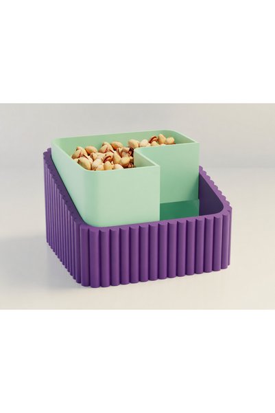 Bezos 3D Printed Peanut Bowl - Dual Chamber Shell Separator Presentation Bowl...