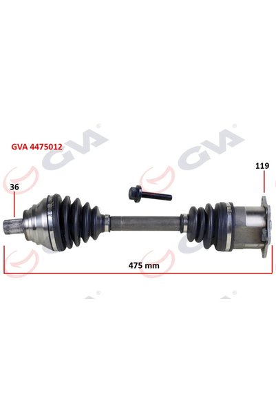 GVA Komple Aks Sol CADDY - GOLF5-JETTA - Passat 1.9-2.0 TDİ 2003-2009 475MM