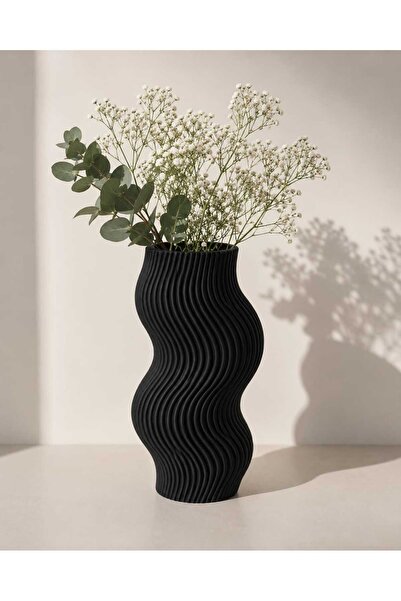 ELİSY 3D Printing Wavy Decorative Vase - Modern Desktop and Home Decoration O...