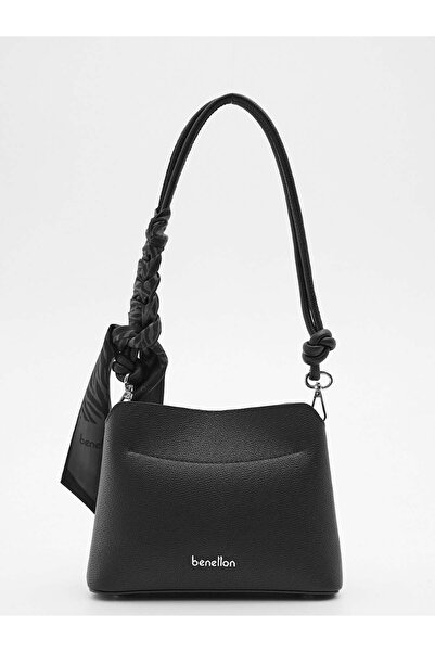 Benetton Women's Porto Fabric Hand Shoulder and Crossbody Bag Black