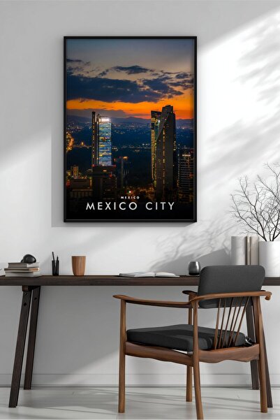 KEYFHOME Mexican Sunset Silueta Înrămată MDF Tablou Poster Living Decor de pe...
