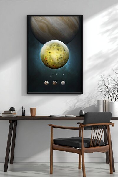 KEYFHOME Portretul sistemului solar Io înrămat MDF pictură poster Salon decor...