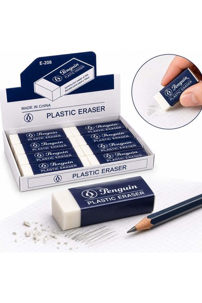 Reduceri Engros Radieră albă, 2 set de 40, 5cm, Penguin E-208, En-gros