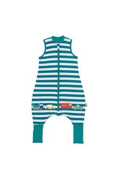 yorni 110 cm Fine Fiber Footed Baby Sleeping Bag – Zippered, Sleeveless, Stri...