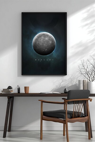 KEYFHOME Portret al sistemului solar Mercur înrămat MDF pictură poster cadou ...