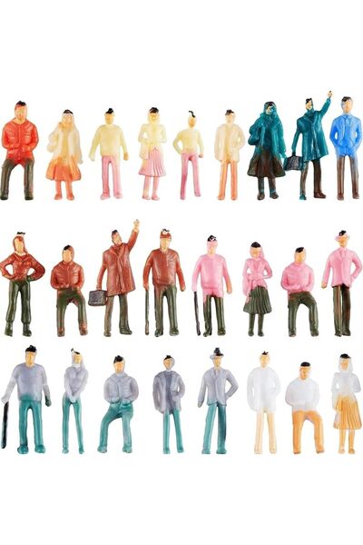 GENERAL 200PCS Figurines 1:75 Scale Model Trains Architectural Plastic People...