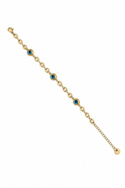 nesdesignn Steel Evil Eye Bead Bracelet (Gold)