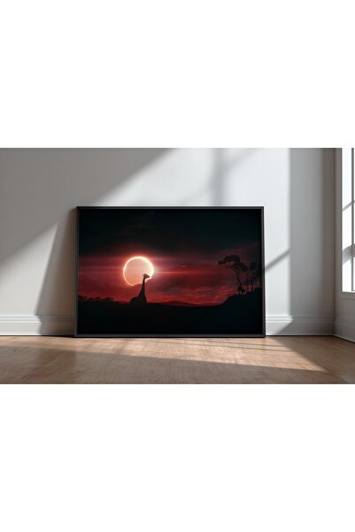 KEYFHOME Eclipse Science Fiction Space MDF cu ramă Tablou Poster Living Decor...