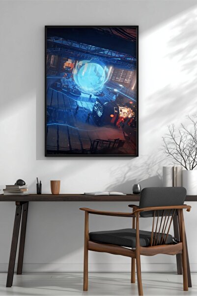KEYFHOME Holodeck Science Fiction Space Încadrat MDF Tablou Poster Living Wal...