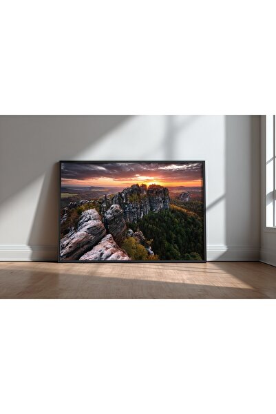 KEYFHOME Saxonia Elvetia II Peisaj Natural Nr. 2 Tablou MDF înrămat Poster Li...