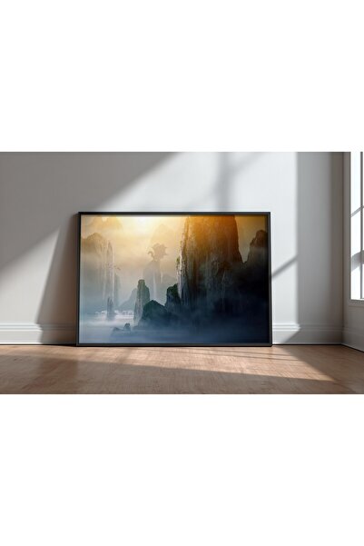 KEYFHOME Mystic Lake Peisaj Natural Înrămat MDF Tablou Poster Living Decor de...