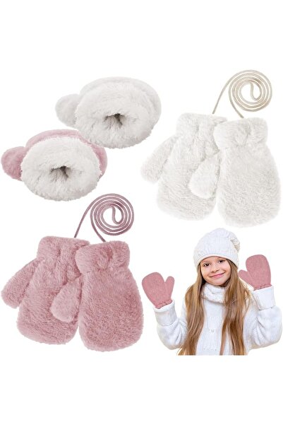 KASTWAVE 2 Pairs Kids Winter Mittens, Extra Warm Thermal Gloves with Thick Fl...