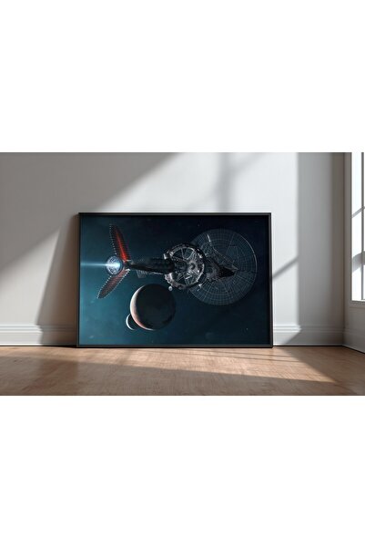 KEYFHOME Pluto Swingby Science Fiction Space MDF cu ramă Tablou Poster Living...