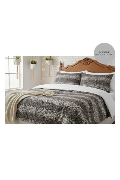 ayçiçek home طقم مفروشات سرير مزدوج 200/200 مع ملاءة مطاطية 200/220 وغطاء لحاف 4 قطع وأغطية وسائد