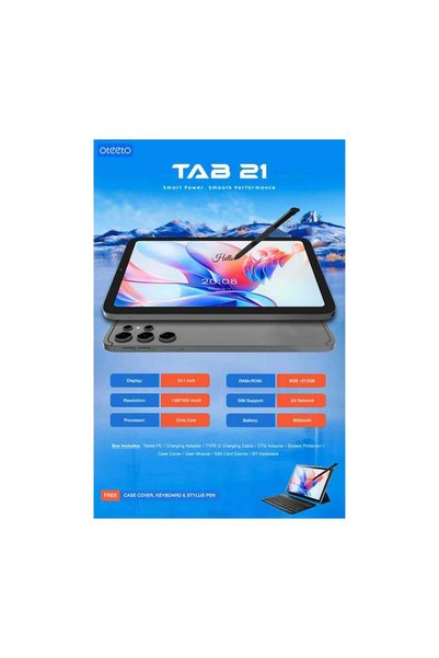 OTEETO جهاز لوحي أندرويد بذاكرة وصول عشوائي 12 جيجابايت وذاكرة تخزين 512 جيجابايت - TAB21 Pro