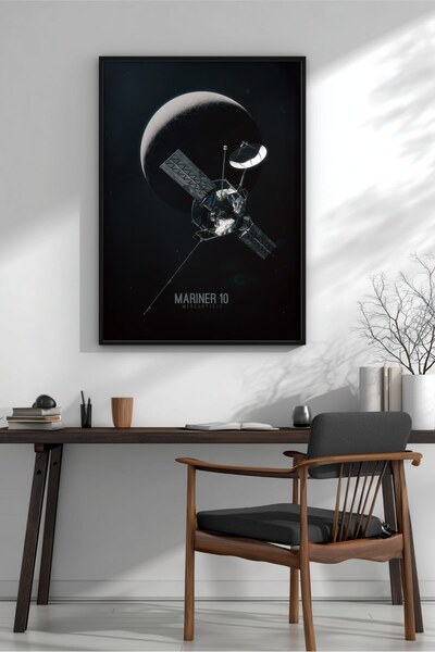 KEYFHOME Mariner 10 Spacecraft Uzay Sondası Încadrat MDF Tablou Poster Salon ...