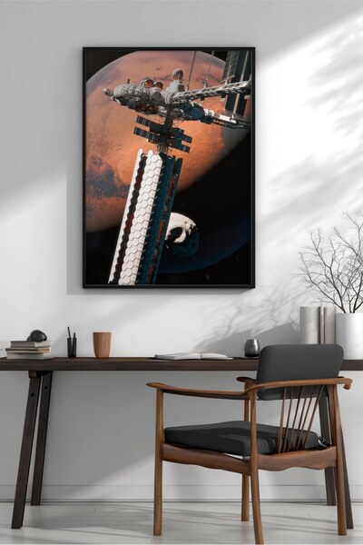 KEYFHOME Mars Compound Science Fiction Space MDF cu ramă Tablou Poster Living...