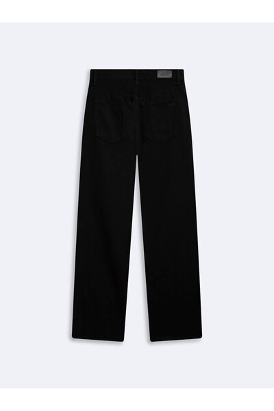 Ltb Pantaloni din denim negri Vanetta Zıp, croială dreaptă, talie înaltă