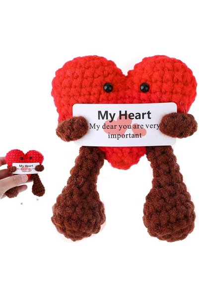 TERRIFI Handmade Crochet Heart Pocket Hug Doll, Emotional Support Knitted Kee...