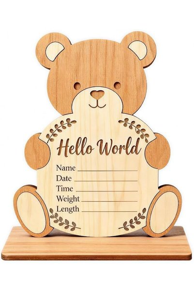 TERRIFI Newborn Baby Announcement Sign for Birth Details and Nursery Decorati...