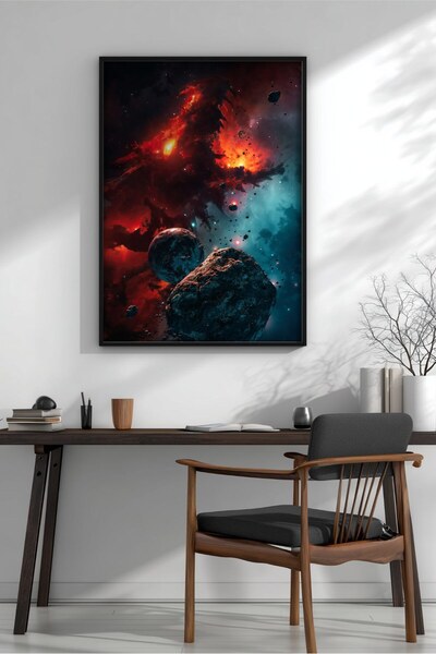 KEYFHOME Dragon nebula science fiction space framed mdf painting poster livin...