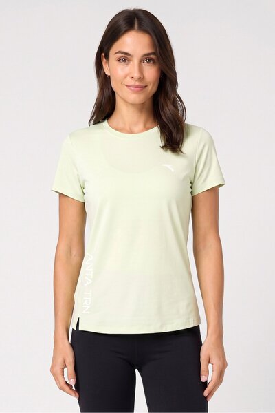 Anta Women Regular Fit Short Sleeve Outdoor T-shirt, Green
