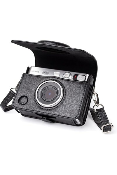 AXIYIBZI حافظة واقية لكاميرا Instax Mini EVO الفورية - مصنوعة من الجلد الصناع...