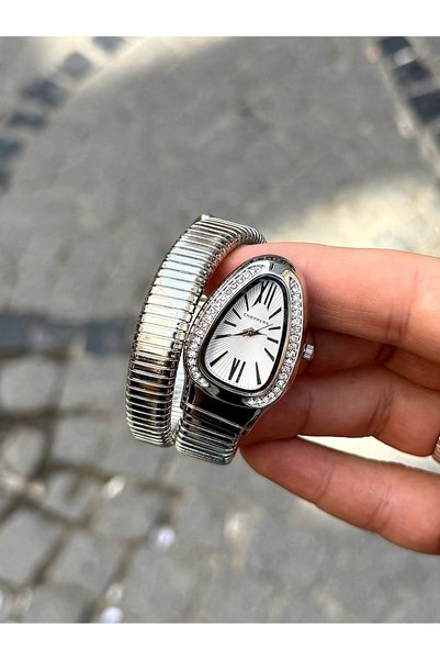 cheini Çelik Gümüş Renk Yılan Saat - SAAT-269