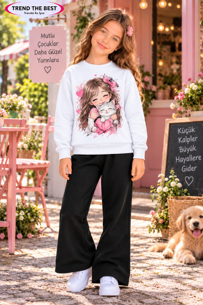 TREND THE BEST Trendin En İyisi Winter, Spring, and Autumn Girls' Black Spani...