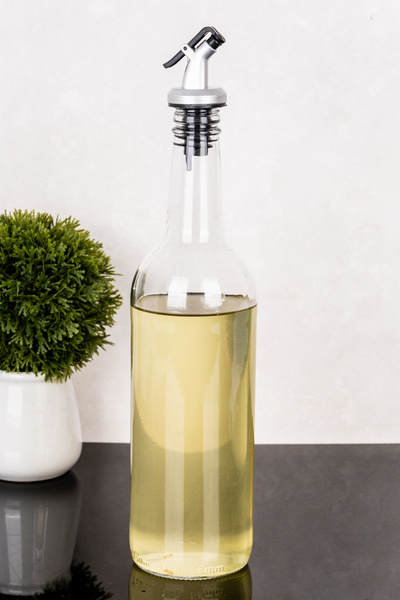 dnshome 1 Adet 750 ml Cam Yağdanlık Sızdırmaz Gümüş Vakum Kapaklı Zeytin Yağı...