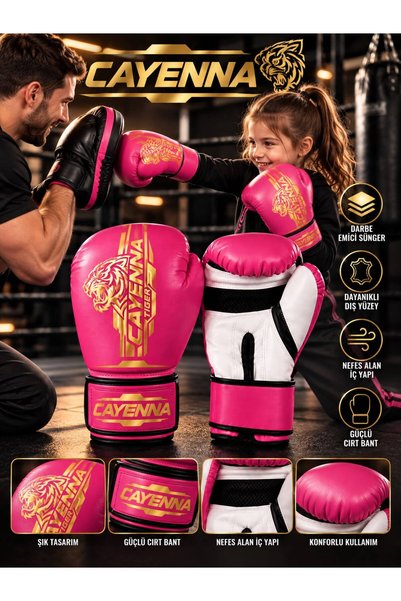 cayenna TIGER Boks Eldiveni – Darbe Emici, Dayanıklı, Çocuk ve Yetişkin İçin 4-6-8-10-12 OZ