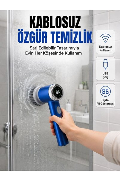 Homica Mutfak, Banyo Ve Fayanslar İçin Çok Amaçlı Elektrikli Temizlik Fırçası